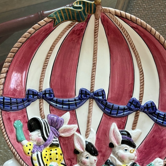 Fitz & Floyd Ballooning Bunnies Serving Tray - Picture 2 of 10